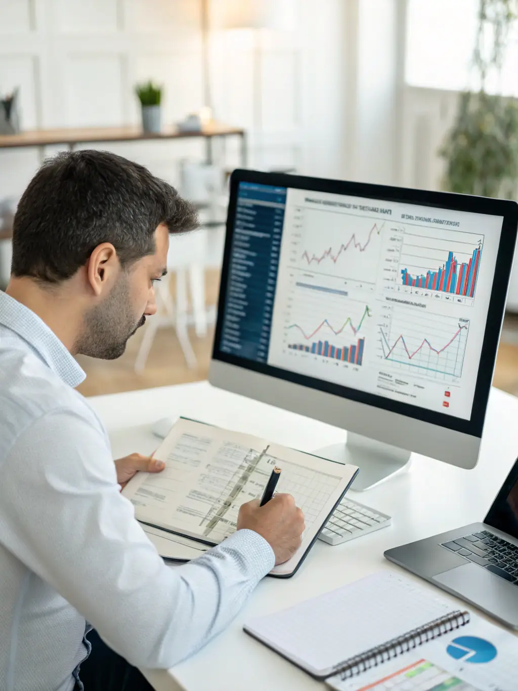 A person analyzing financial charts and graphs on a computer screen, showcasing the financial growth and investment opportunities available in the tech industry after acquiring programming skills.